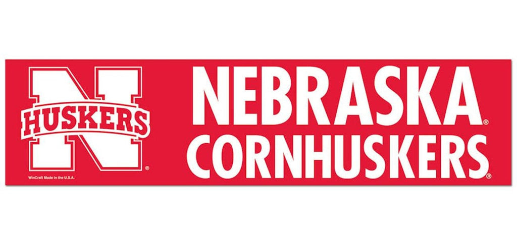 Decal 3x12 Bumper Strip Style Nebraska Cornhuskers Bumper Sticker 032085132611