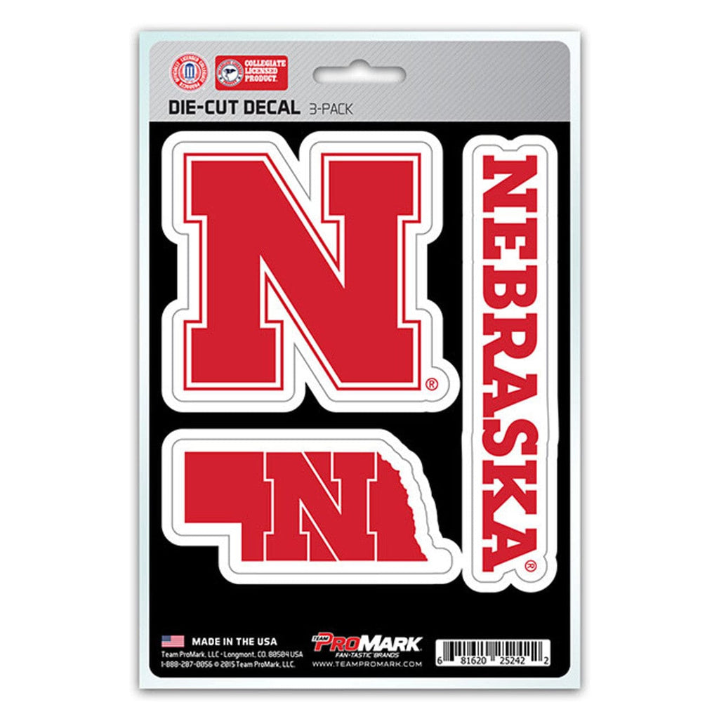 Decal Die Cut Teams 3 Pack Nebraska Cornhuskers Decal Die Cut Team 3 Pack 681620252422