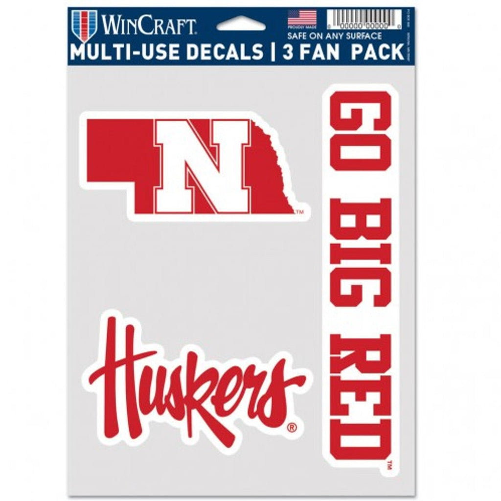 Fan Pack Decals Nebraska Cornhuskers Decal Multi Use Fan 3 Pack Special Order 194166076648