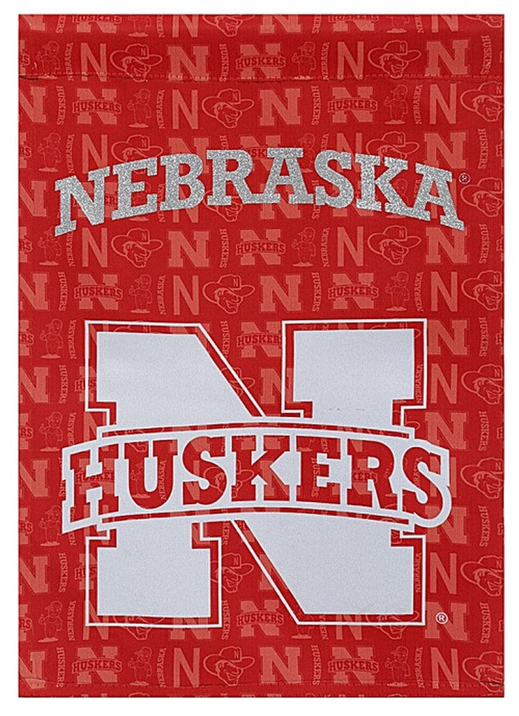 Nebraska Cornhuskers Nebraska Cornhuskers Flag Double Sided Glitter CO 808412135651