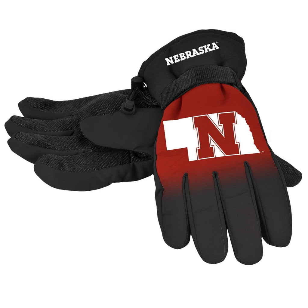 Gloves Insulated Big Logo Nebraska Cornhuskers Gloves Insulated Gradient Big Logo Size Small/Medium 191418378208
