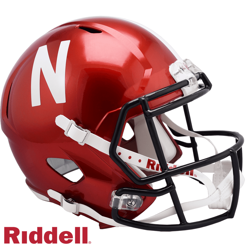 Helmet Full Size Replica Flash Nebraska Cornhuskers Helmet Riddell Replica Full Size Speed Style FLASH Alternate 095855877730