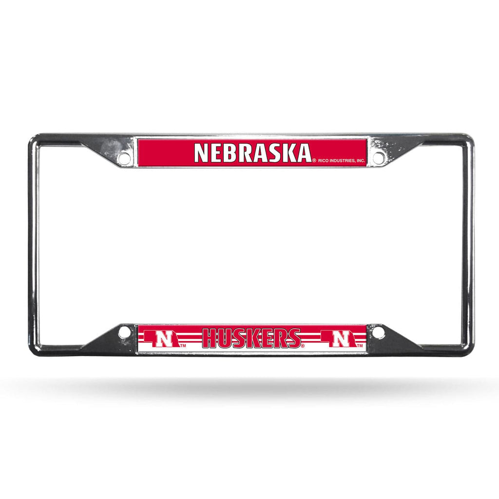 License Frame Chrome EZ Nebraska Cornhuskers License Plate Frame Chrome EZ View 094746486273