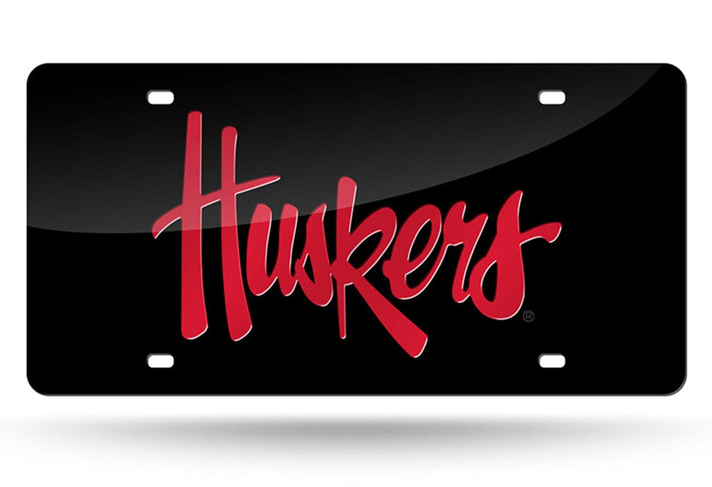 License Plate Laser Cut Nebraska Cornhuskers License Plate Laser Cut Black 094746286897