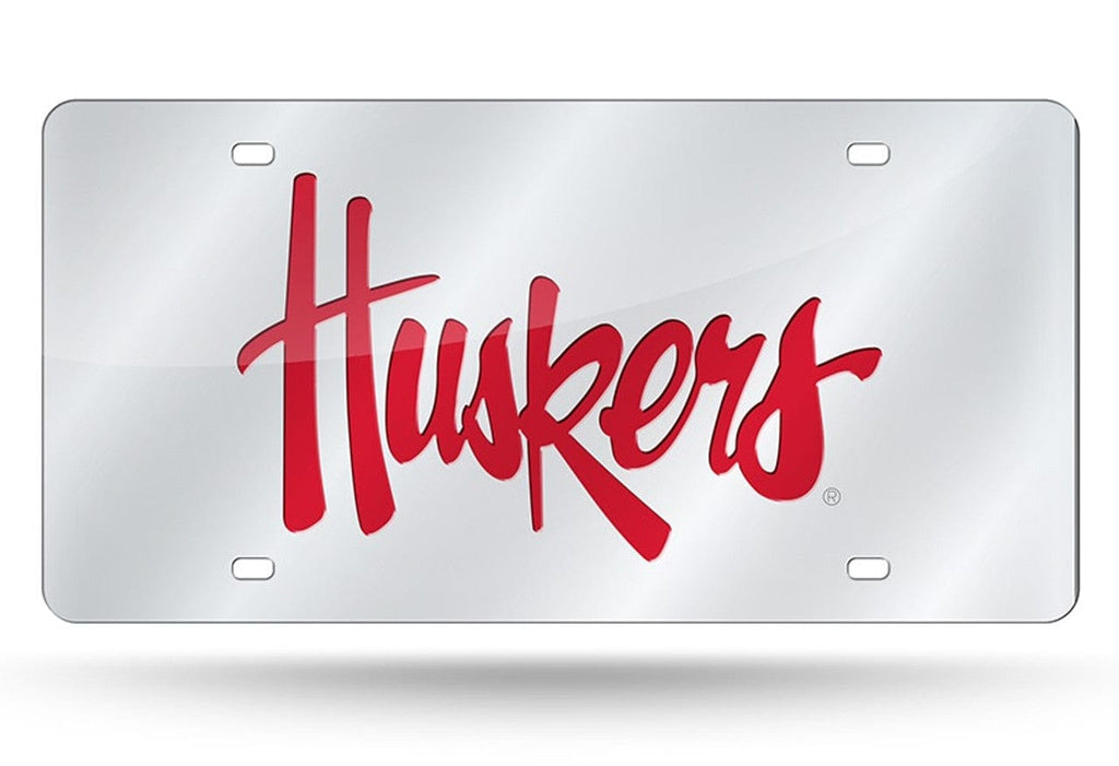 License Plate Laser Cut Nebraska Cornhuskers License Plate Laser Cut Silver 094746133085