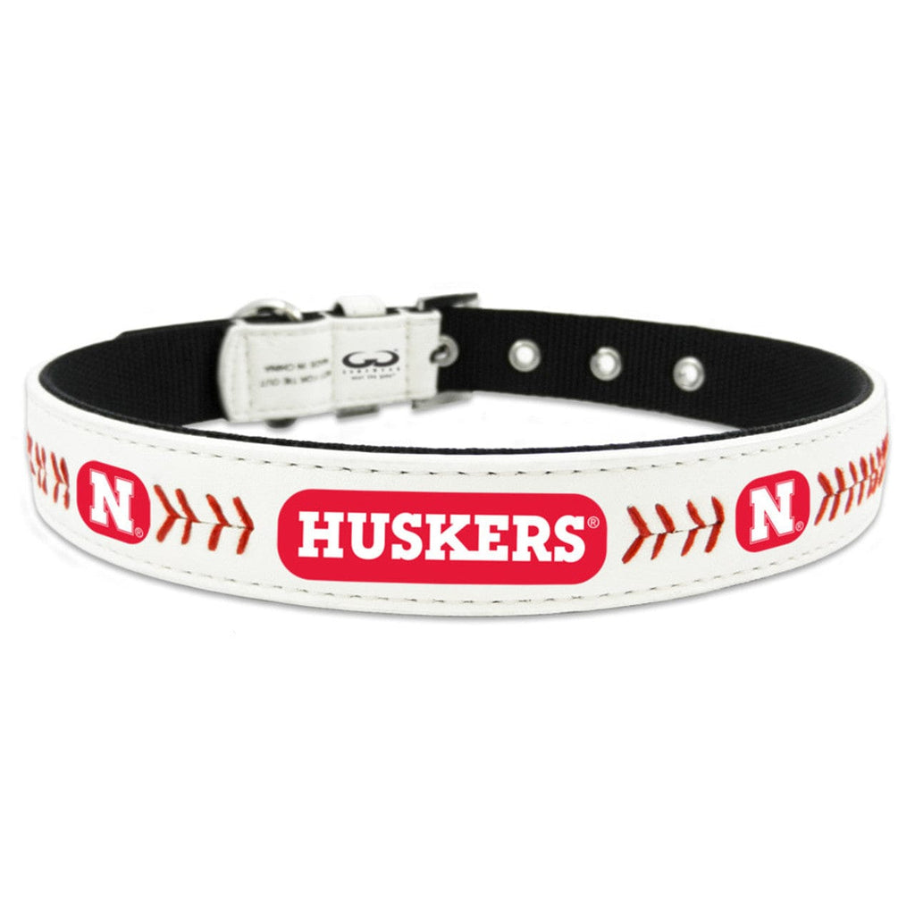 Nebraska Cornhuskers Nebraska Cornhuskers Pet Collar Classic Baseball Leather Size Small CO 844214073210