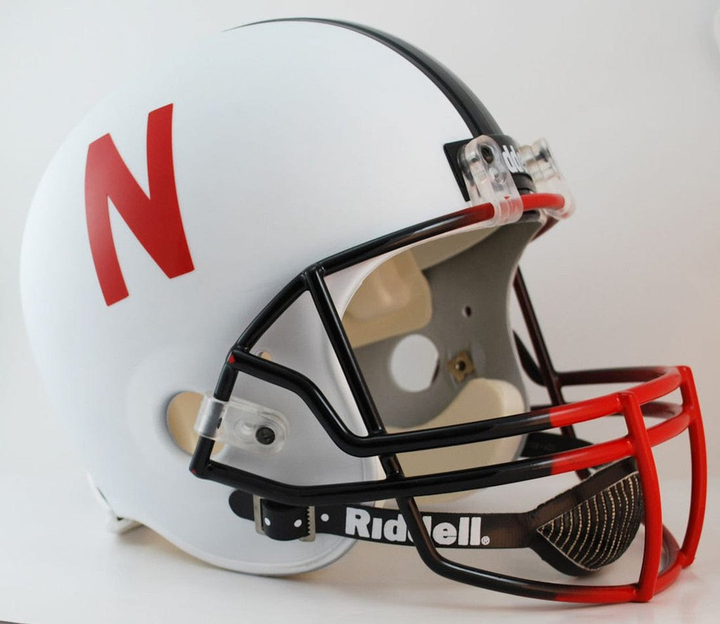 Helmets Full Size Replica Nebraska Cornhuskers Riddell Deluxe Replica Helmet - Alternate White 095855892306