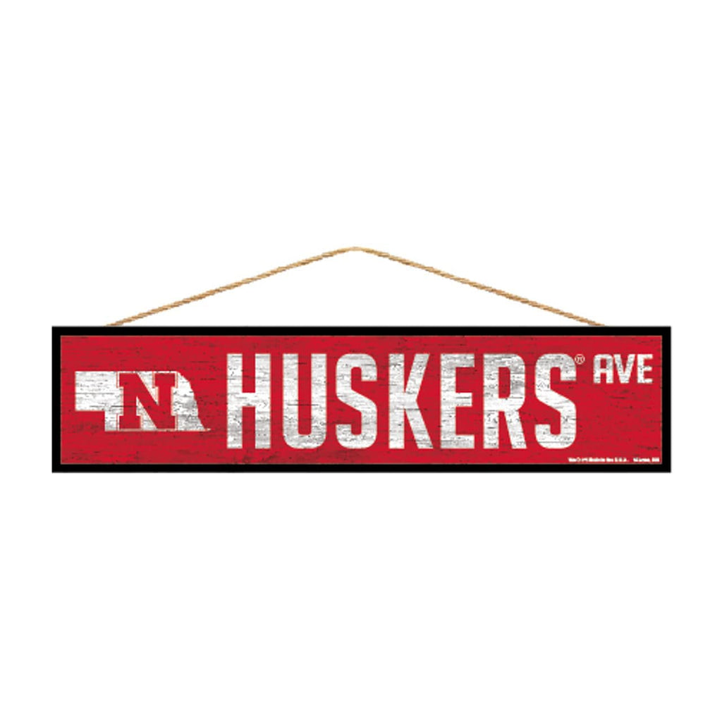 Sign 4x17 Avenue Nebraska Cornhuskers Sign 4x17 Wood Avenue Design 032085900784