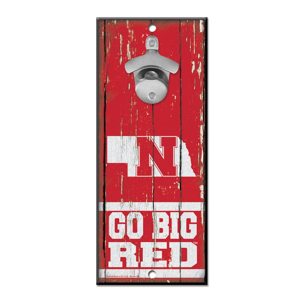 Sign 5x11 Bottle Opener Nebraska Cornhuskers Sign Wood 5x11 Bottle Opener 032085564276