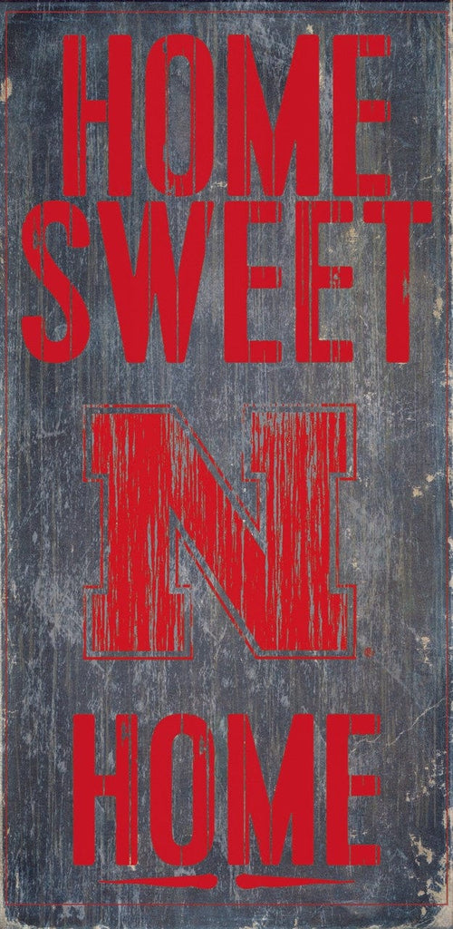 Sign 6x12 Home Sweet Home Nebraska Cornhuskers Wood Sign - Home Sweet Home 6"x12" 878460048142