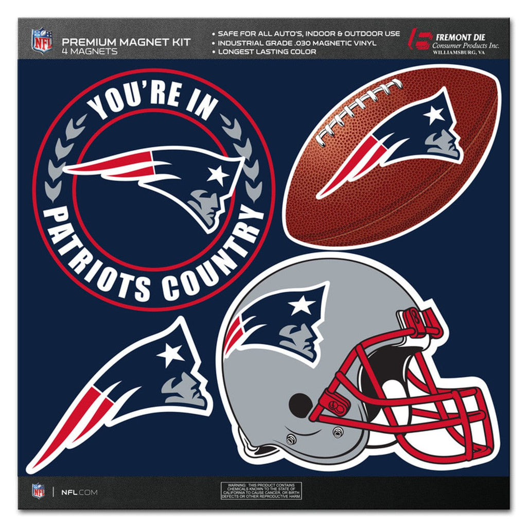 New England Patriots New England Patriots Magnet Kit 4 Piece CO 023245986113