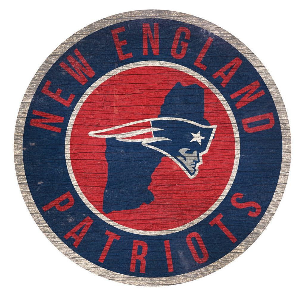 Sign 12 Round State Design New England Patriots Sign Wood 12 Inch Round State Design 878460202223