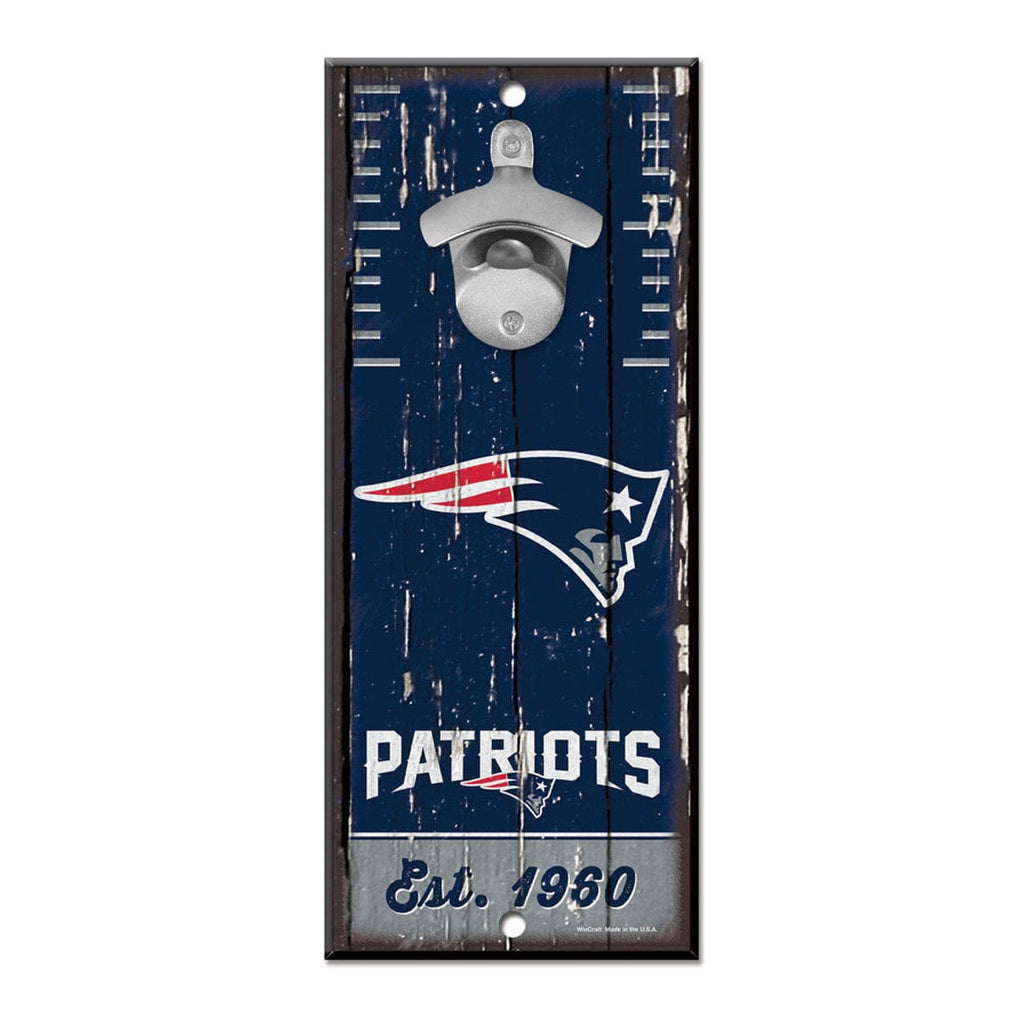 Sign 5x11 Bottle Opener New England Patriots Sign Wood 5x11 Bottle Opener 032085592101