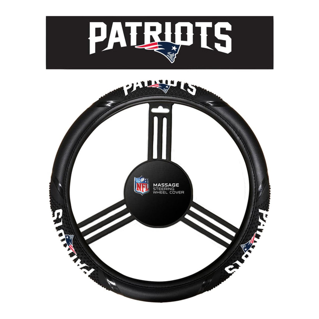 New England Patriots New England Patriots Steering Wheel Cover Massage Grip Style CO 023245966115