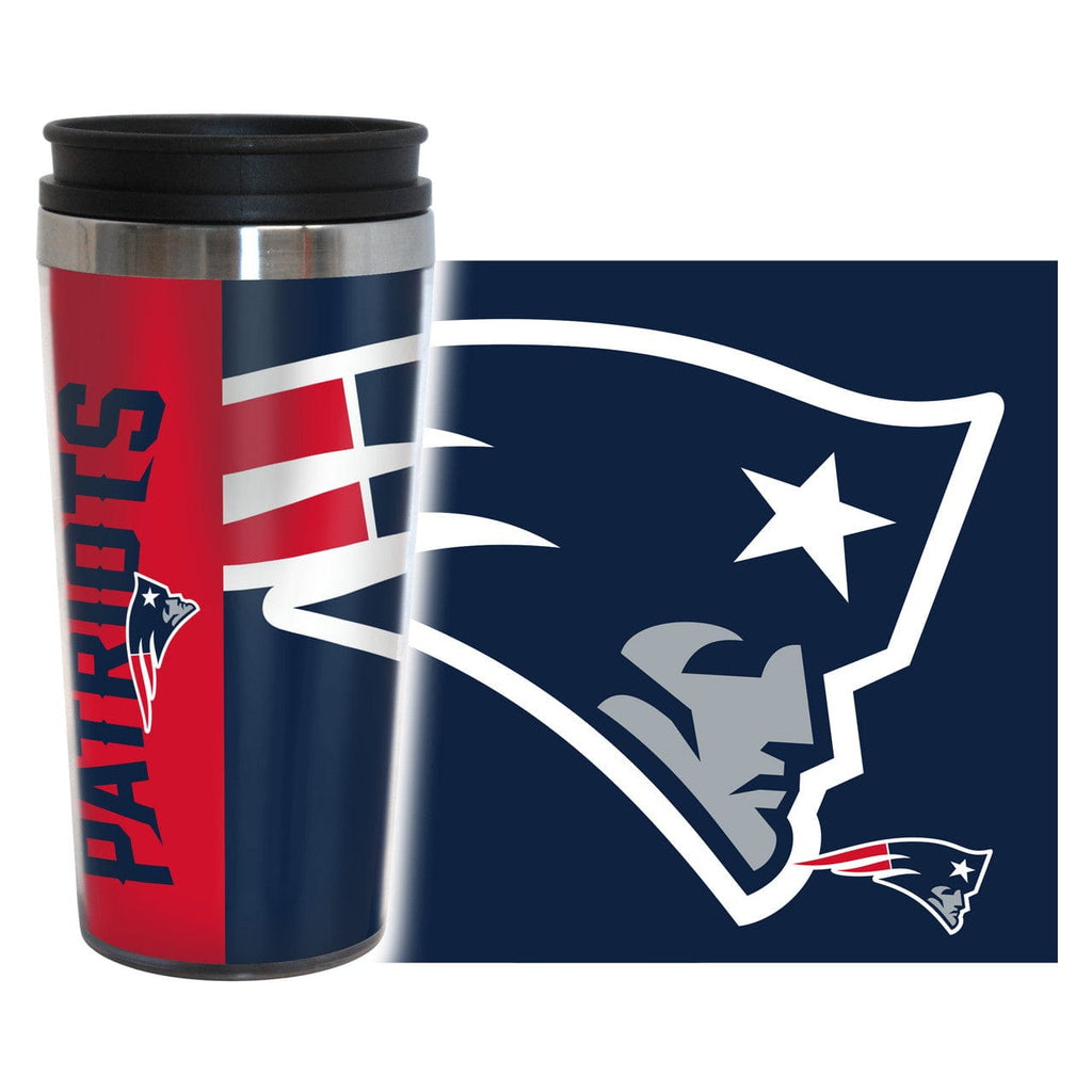 Drink Tumbler 14-16 New England Patriots Travel Mug 14oz Full Wrap Style Hype Design 888860839189