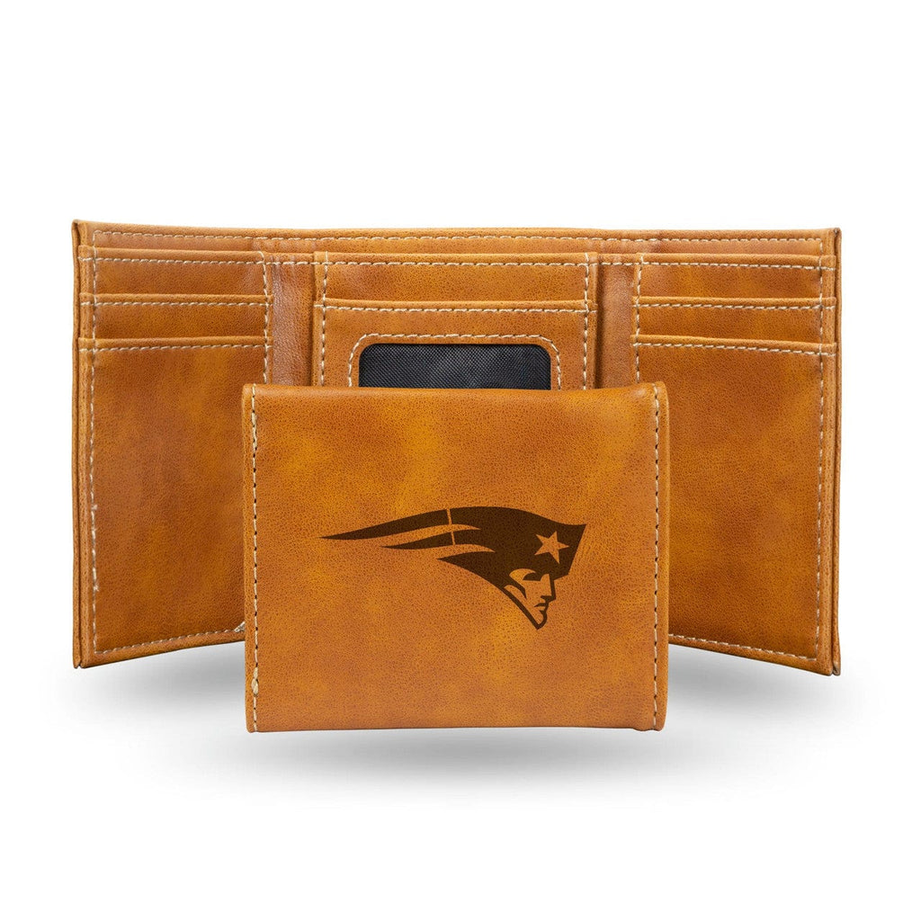 Wallets New England Patriots Wallet Trifold Laser Engraved 767345536075