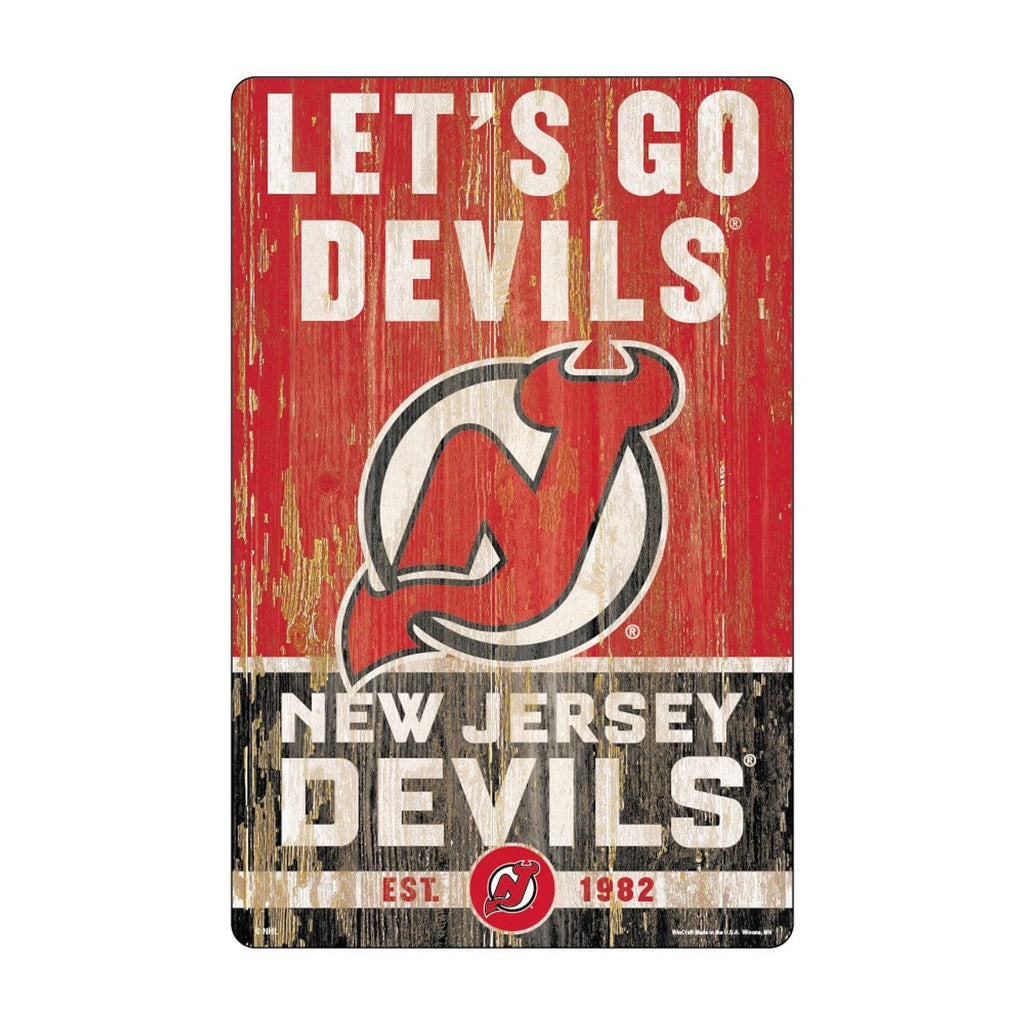 Sign 11x17 Slogan New Jersey Devils Sign 11x17 Wood Slogan Design 032085224934