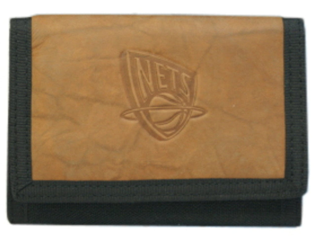 Wallet Leather Trifold New Jersey Nets Leather/Nylon Embossed Tri-Fold Wallet 024994966197