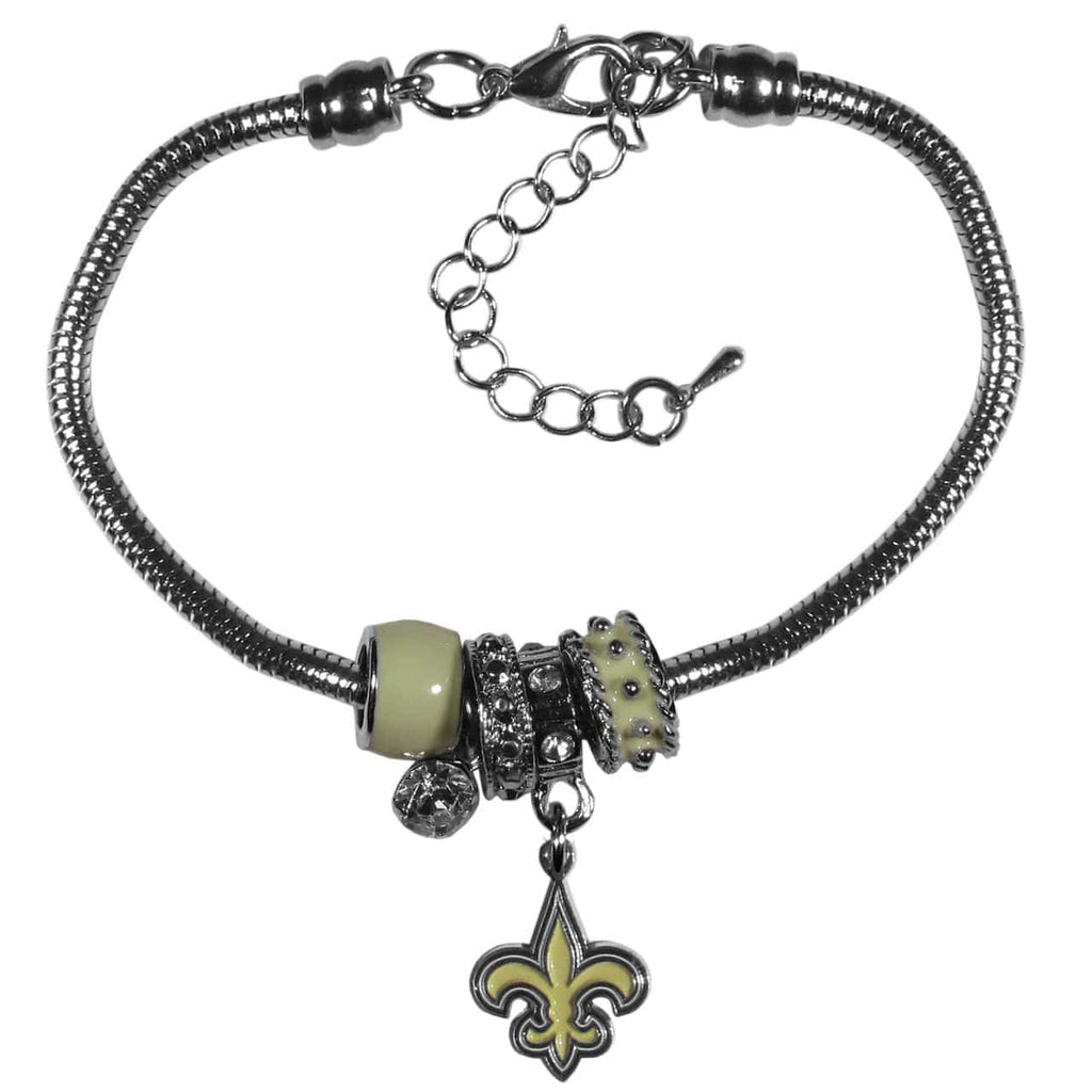 Jewelry Bracelet Euro Bead New Orleans Saints Bracelet Euro Bead Style 754603138584