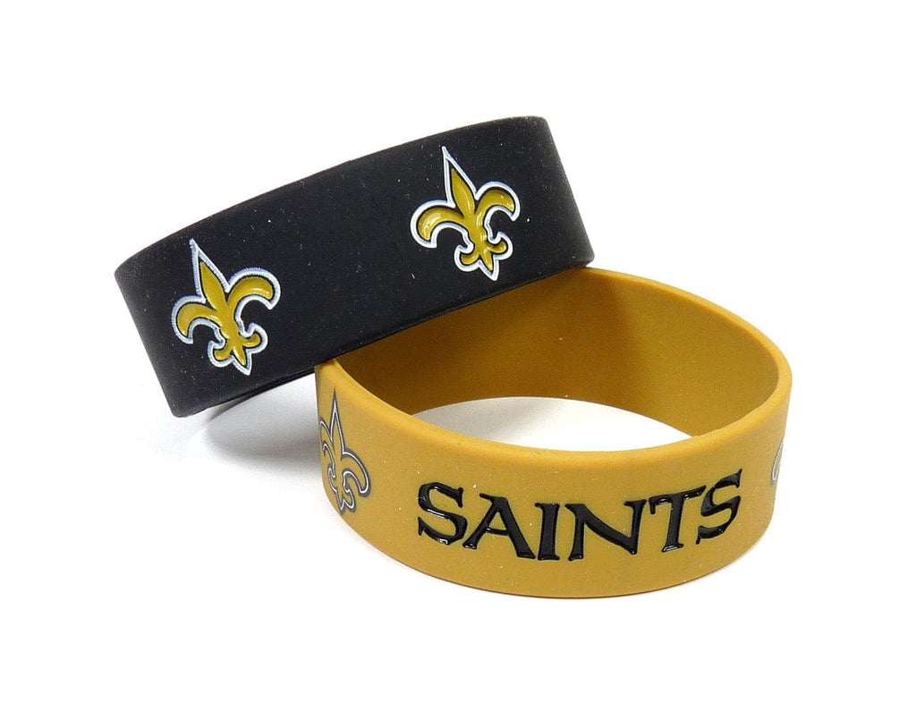 Jewelry Bracelets 2 Packs New Orleans Saints Bracelets 2 Pack Wide 763264203012