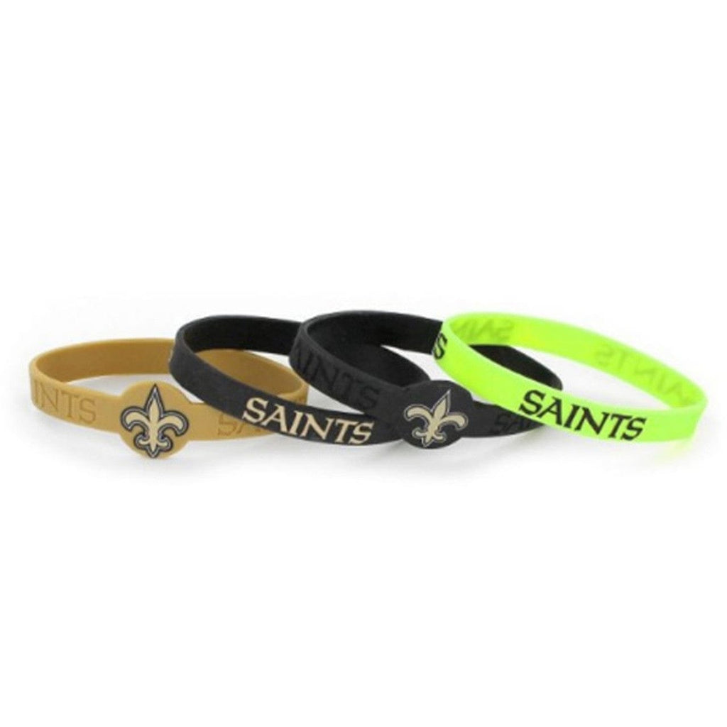 Jewelry Bracelets 4 Packs New Orleans Saints Bracelets 4 Pack Silicone 763264352093