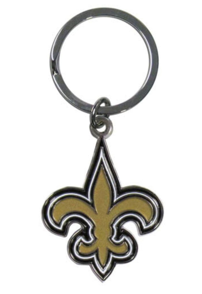 Keychain Logo Cut Style New Orleans Saints Chrome Logo Cut Keychain 754603137945