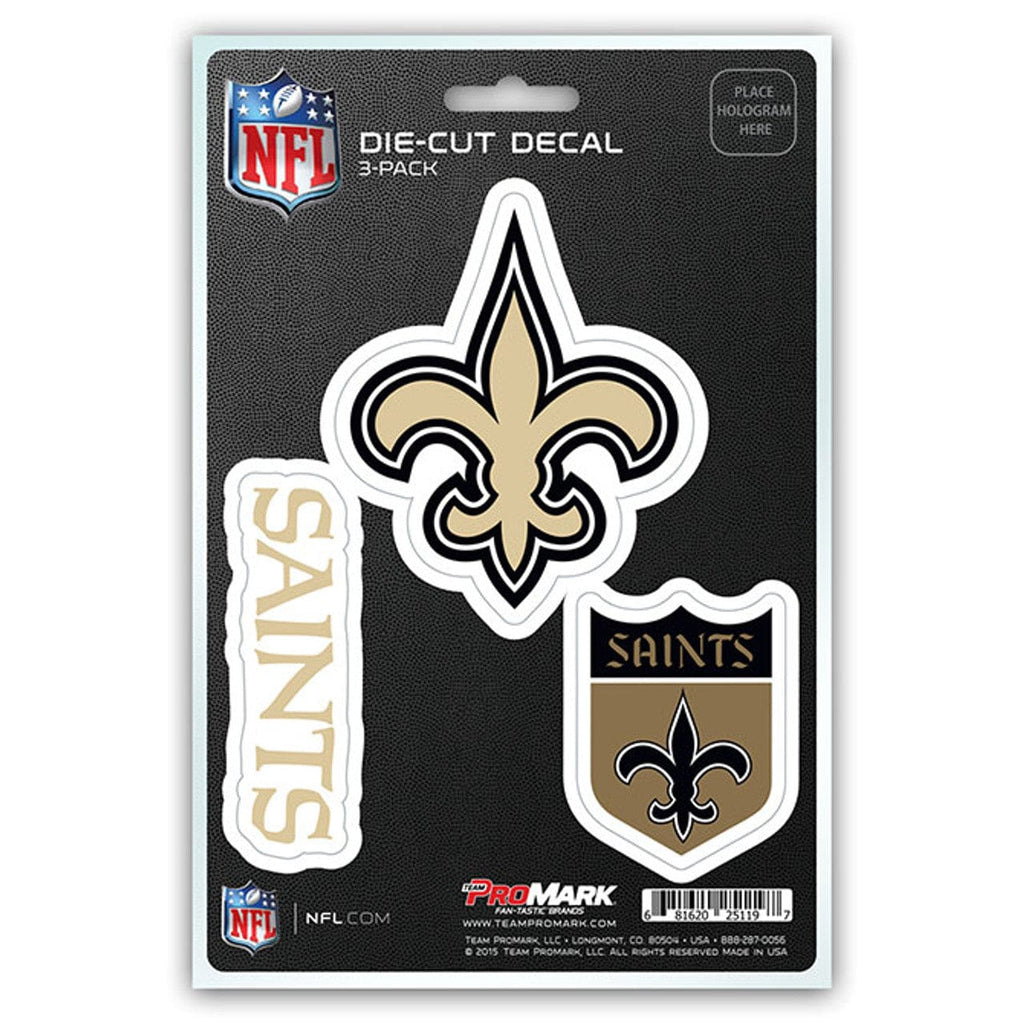 Decal Die Cut Teams 3 Pack New Orleans Saints Decal Die Cut Team 3 Pack 681620251197