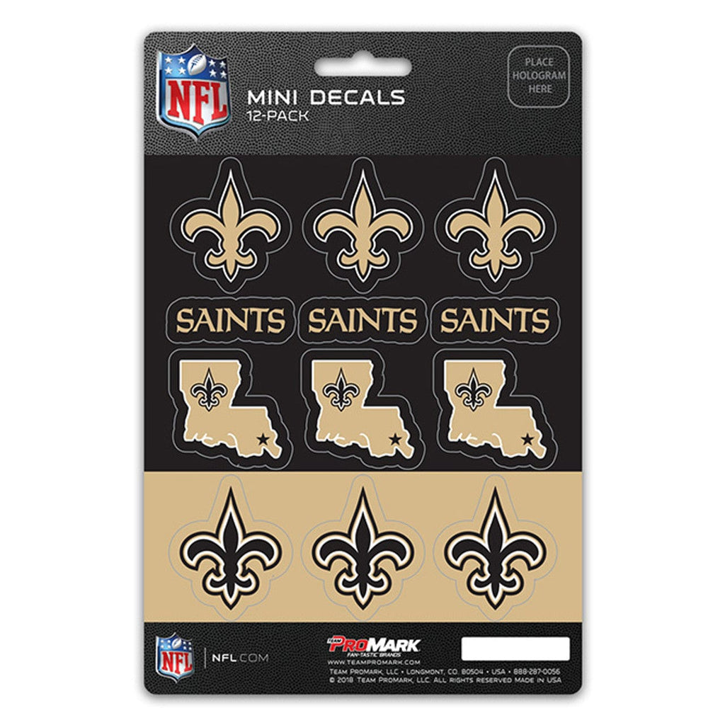 Decal Set Mini 12 Pack New Orleans Saints Decal Set Mini 12 Pack 681620911190