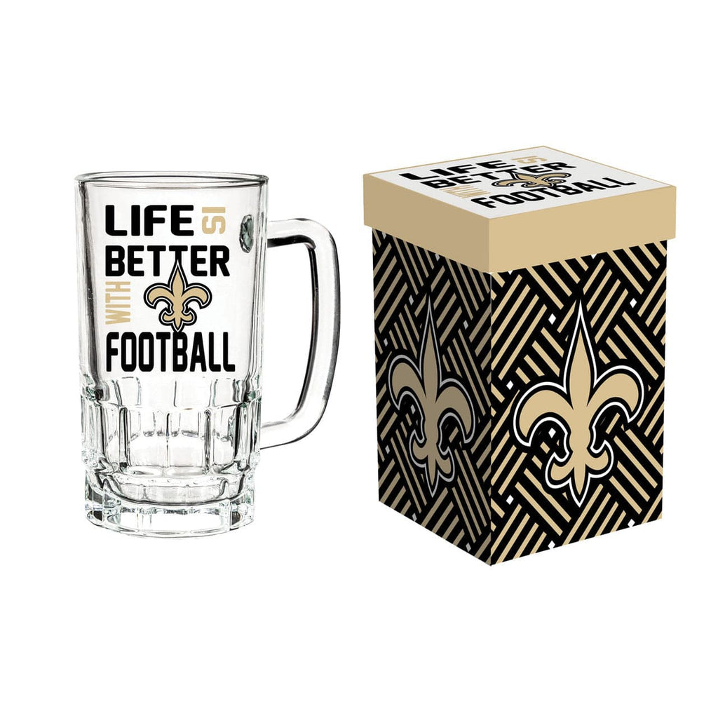 Boxed Tankard New Orleans Saints Glass 18oz Tankard Boxed 801946640790