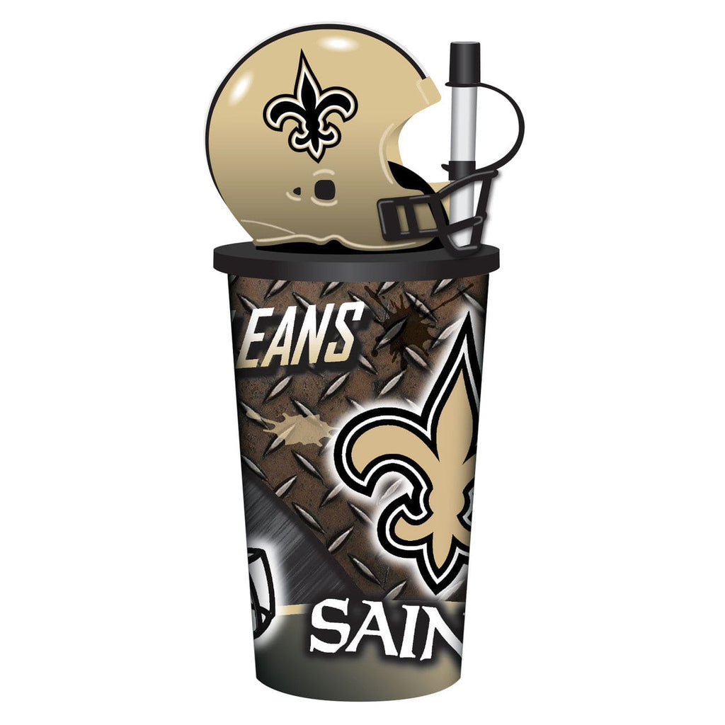 Helmet Cups New Orleans Saints Helmet Cup 32oz Plastic with Straw 194688082431