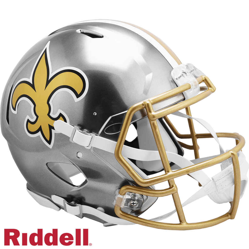 Helmets Full Size Authentic Flash New Orleans Saints Helmet Riddell Authentic Full Size Speed Style FLASH Alternate 095855628134