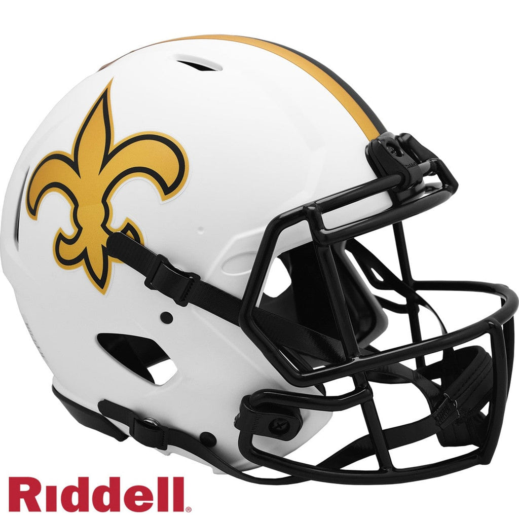 Helmets Full Size Auth Lunar New Orleans Saints Helmet Riddell Authentic Full Size Speed Style Lunar Eclipse Alternate 095855626765