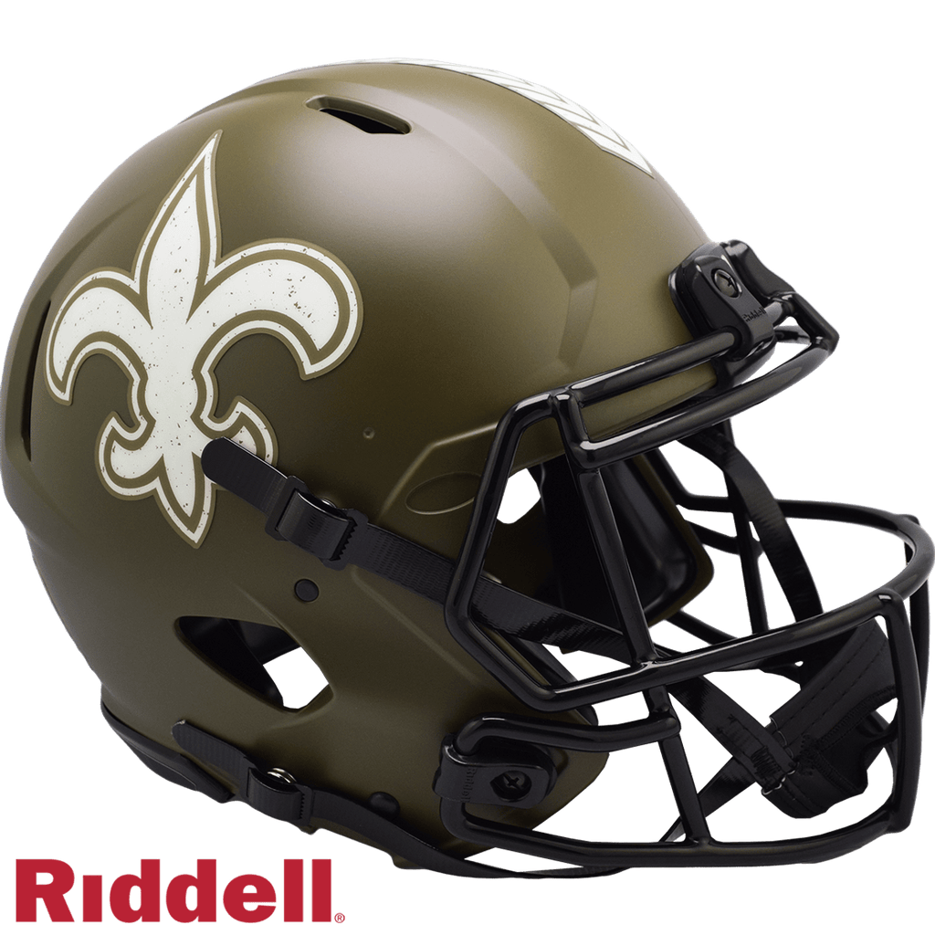 Salute to Service Helmets New Orleans Saints Helmet Riddell Authentic Full Size Speed Style Salute To Service 095855632537