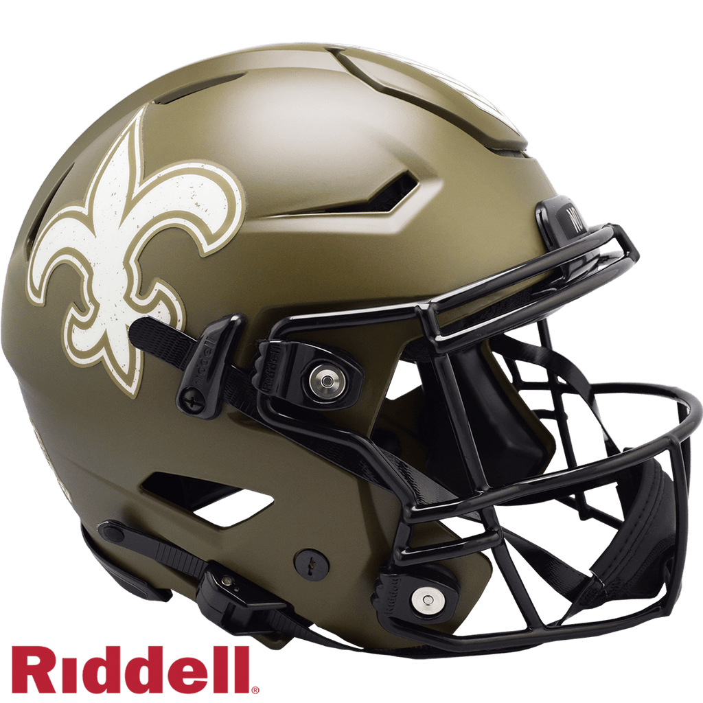 Salute to Service Helmets New Orleans Saints Helmet Riddell Authentic Full Size SpeedFlex Style Salute To Service 095855631875