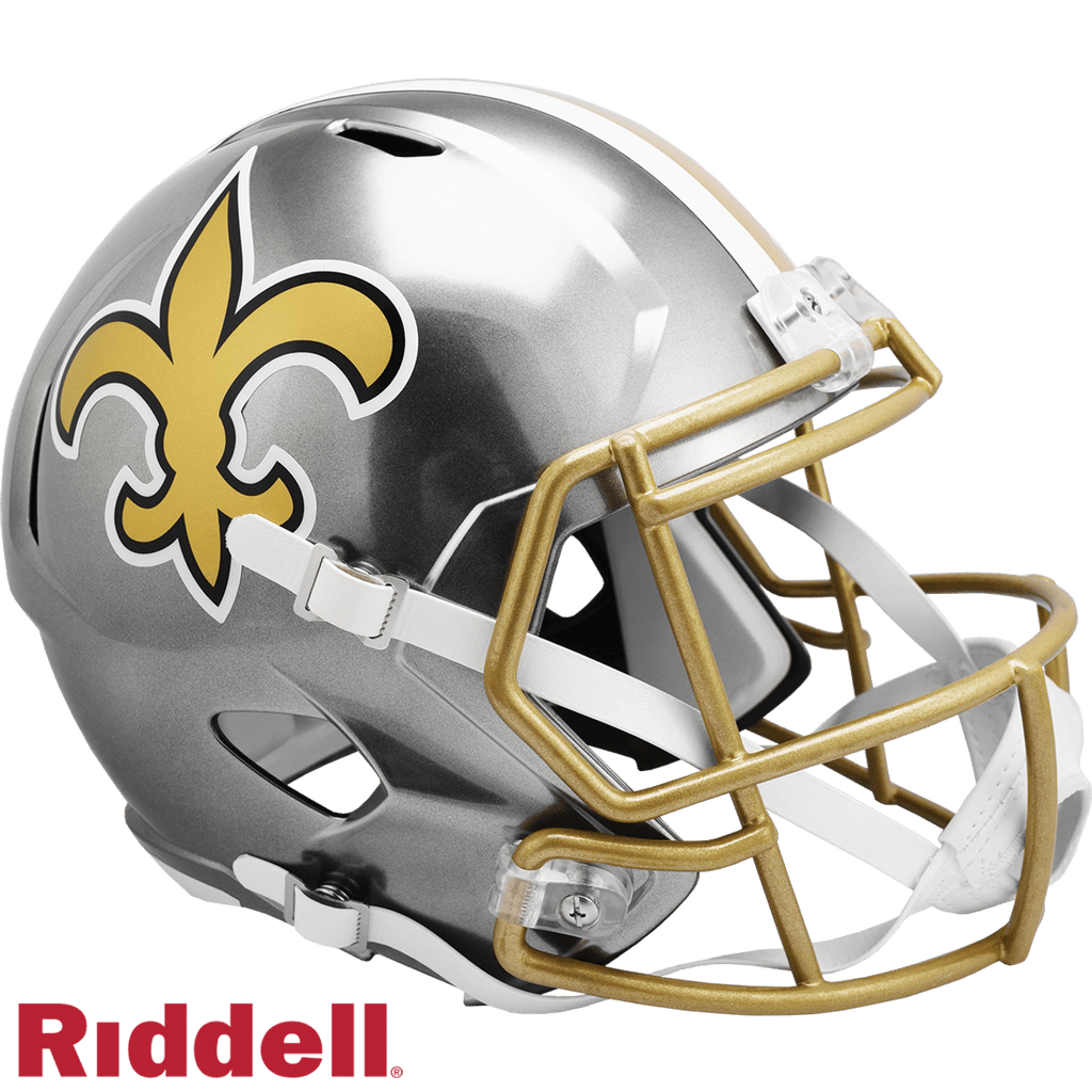 Helmet Full Size Replica Flash New Orleans Saints Helmet Riddell Replica Full Size Speed Style FLASH Alternate 095855628479