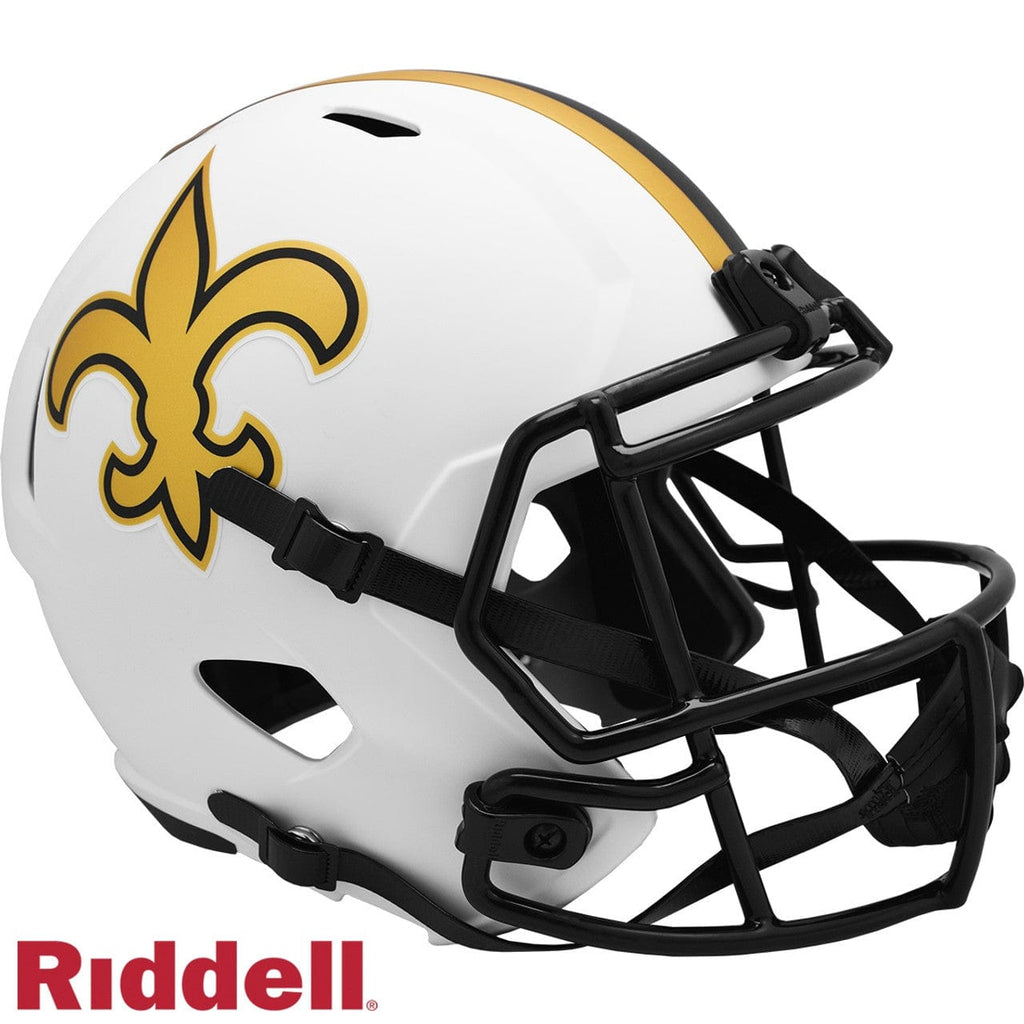 Helmets Full Size Rep Lunar New Orleans Saints Helmet Riddell Replica Full Size Speed Style Lunar Eclipse Alternate 095855627410