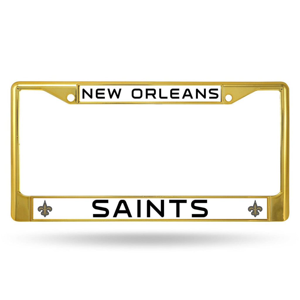 License Frame Metal New Orleans Saints License Plate Frame Metal Gold 094746964795