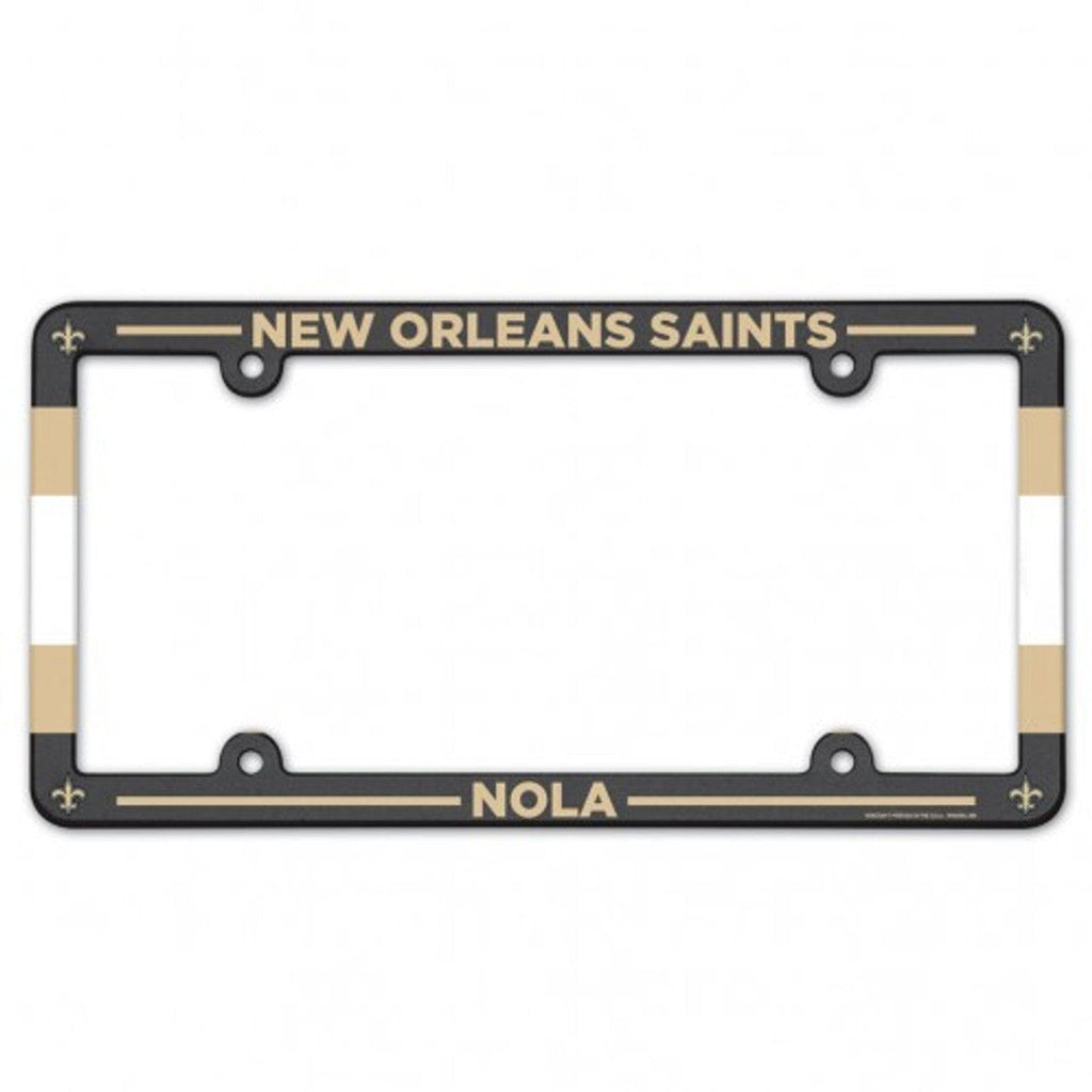 License Frame Plastic New Orleans Saints License Plate Frame Plastic Full Color Style 032085913845