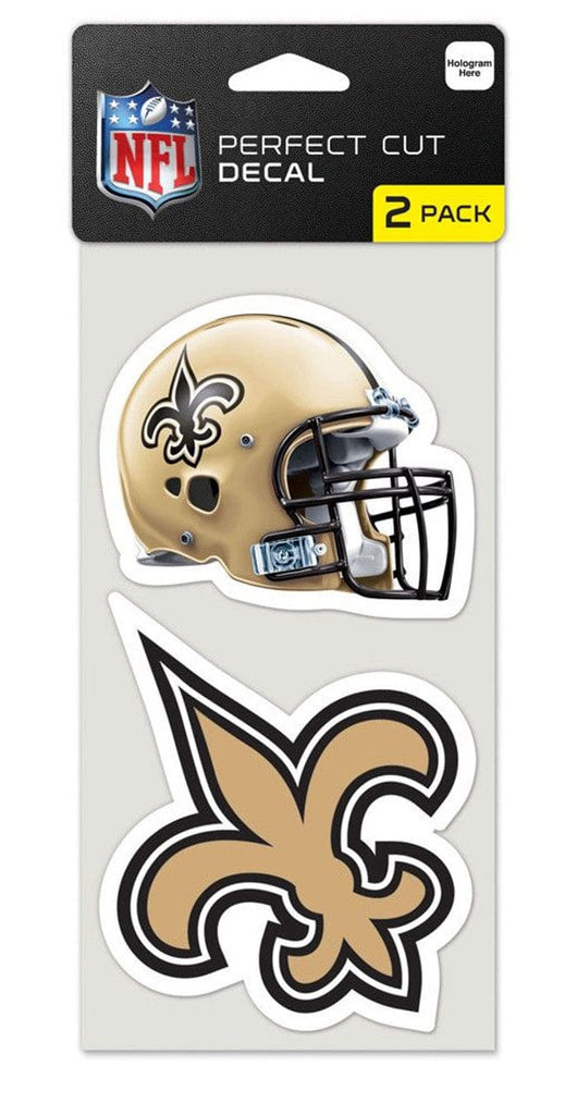 Decal 4x4 Perfect Cut Set of 2 New Orleans Saints Set of 2 Die Cut Decals 032085475763