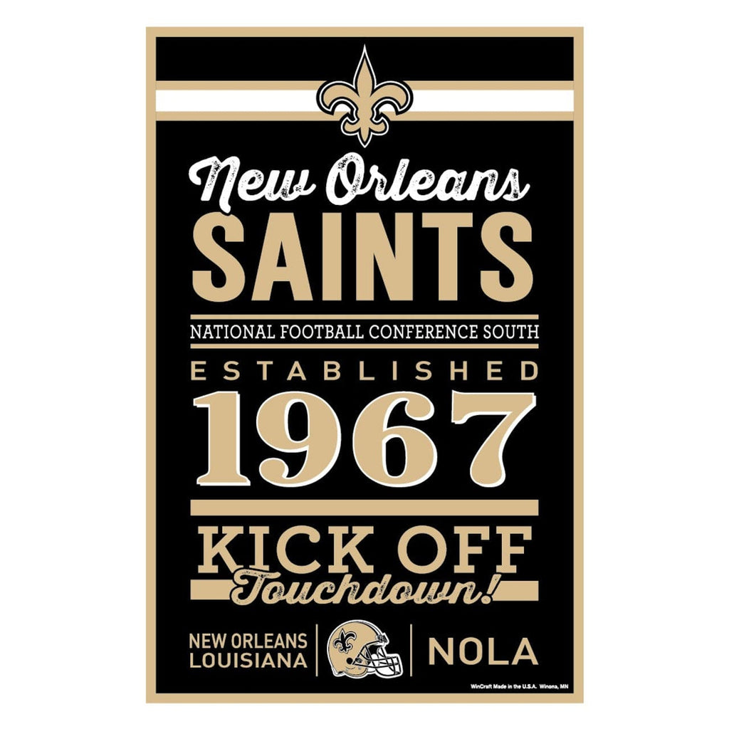 Sign 11x17 Established Home New Orleans Saints Sign 11x17 Wood Established Design 032085618764