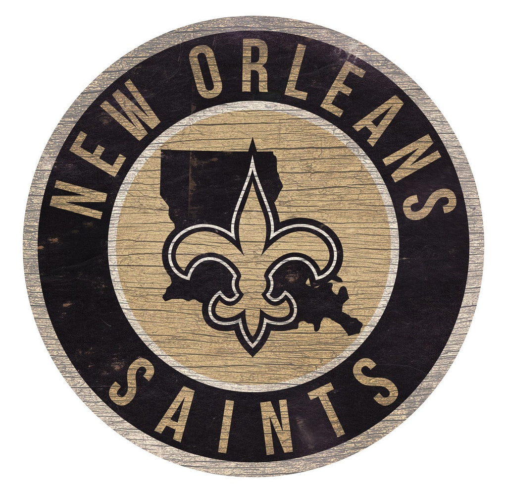 Sign 12 Round State Design New Orleans Saints Sign Wood 12 Inch Round State Design 878460202230
