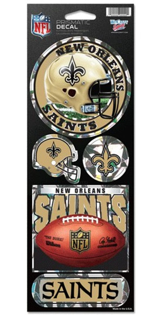 Decal 4x11 Die Cut Prismatic New Orleans Saints Stickers Prismatic 032085899453