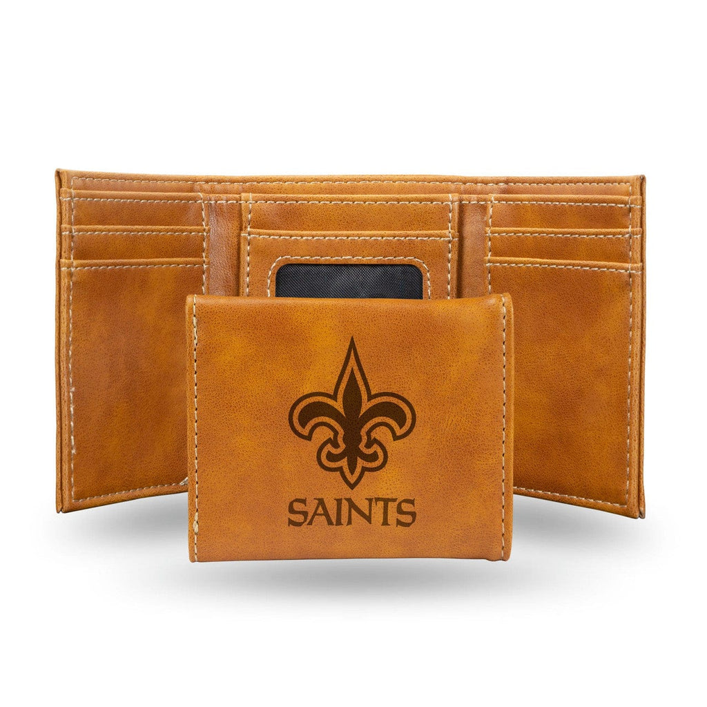 Wallets New Orleans Saints Wallet Trifold Laser Engraved 767345536112