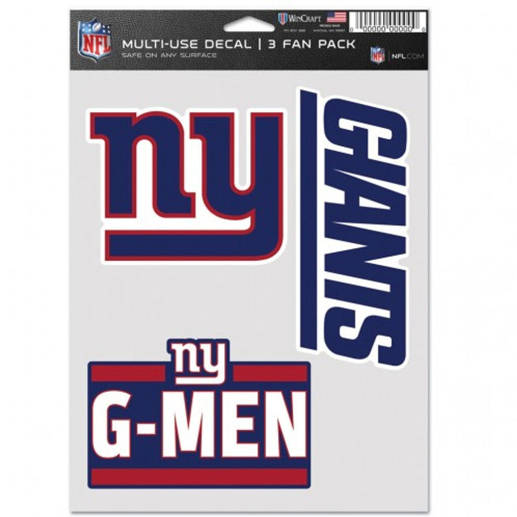 Fan Pack Decals New York Giants Decal Multi Use Fan 3 Pack 194166077690