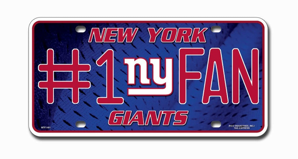 License Plate #1 Fan New York Giants License Plate #1 Fan 094746308759