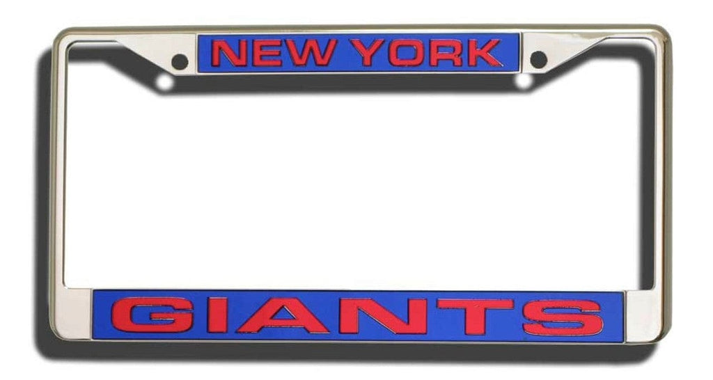 License Frame Chrome New York Giants License Plate Frame Laser Cut Chrome 094746402556