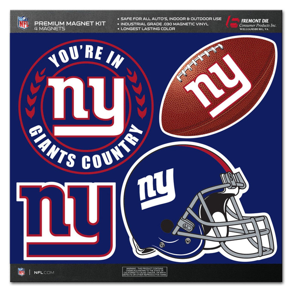 New York Giants New York Giants Magnet Kit 4 Piece CO 023245986755