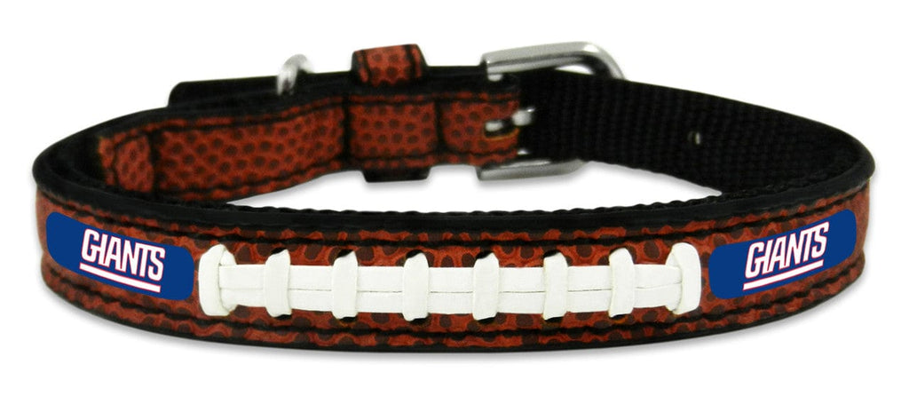 New York Giants New York Giants Pet Collar Leather Classic Football Size Toy CO 844214061750