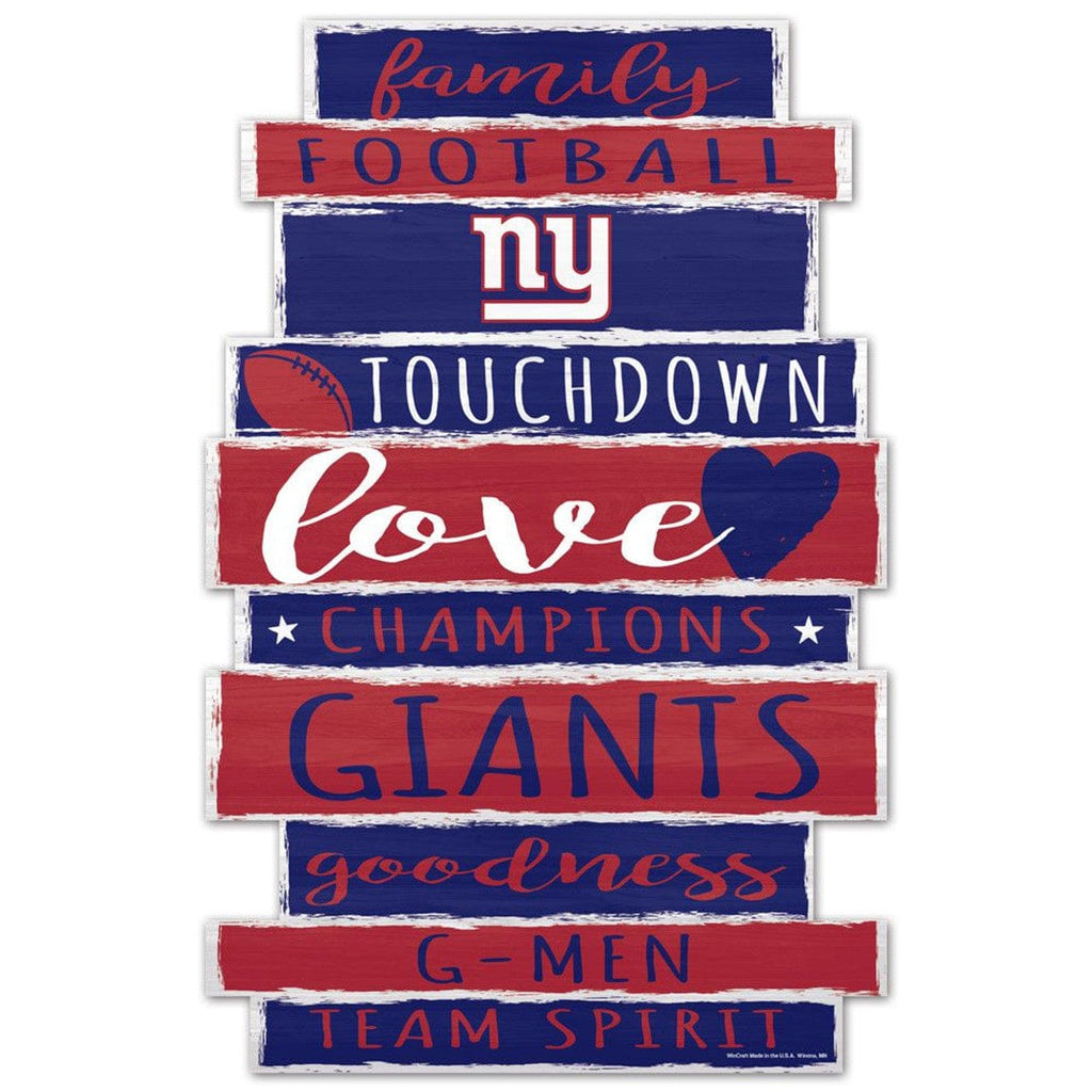 Sign 11x17 Established Home New York Giants Sign 11x17 Wood Family Word Design 032085618795