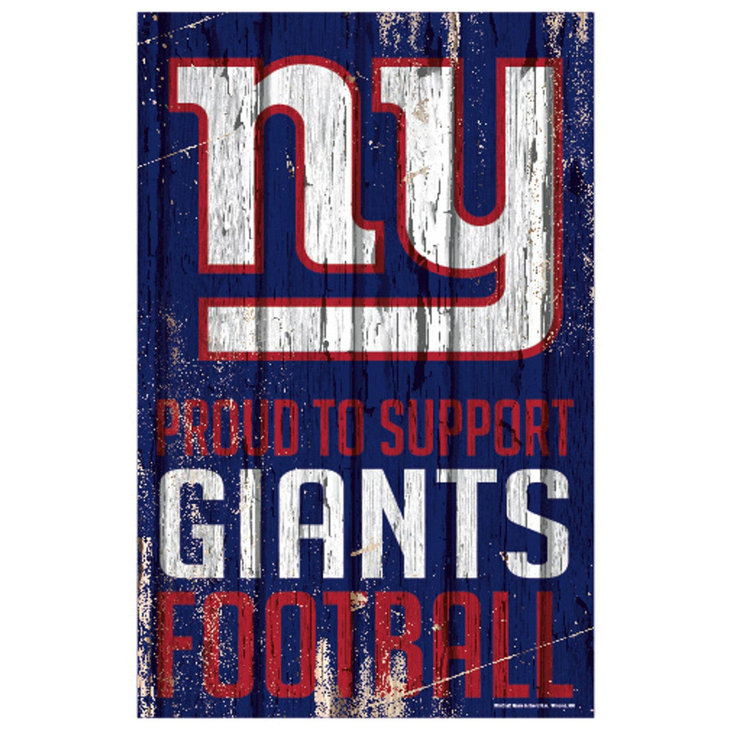Sign 11x17 Proud To Support New York Giants Sign 11x17 Wood Proud to Support Design 032085881090